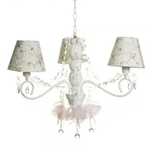 Lustre 3L Haste Madeira E Bailarinas Rosa   