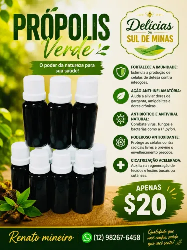 PRÓPOLIS VERDE APIÁRIO DE CRISTINA MG