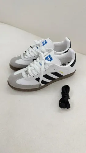 Tênis Casual Adidas Samba OG Premium Solado TR Off White Feminino (2 Cadarço Algodão)