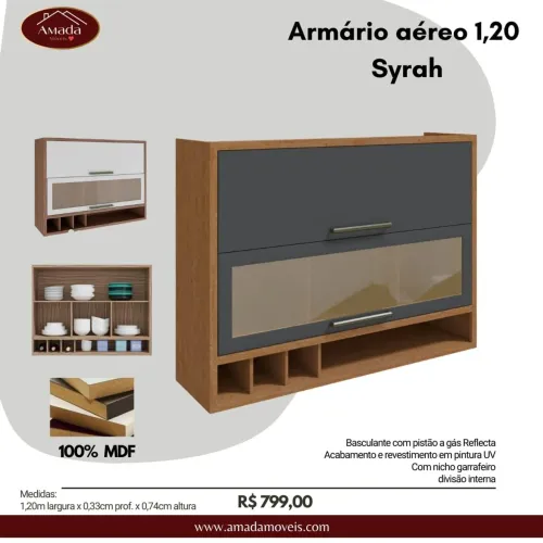 Armário aéreo 1,20 Syrah - à pronta entrega 