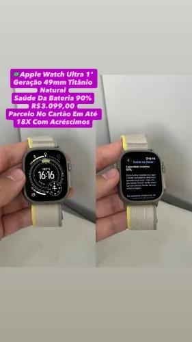 Apple Watch ULTRA 1ª Geração 49mm Titânio Natural (Usado)