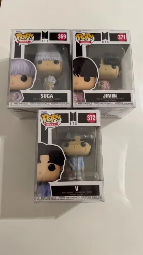 ORIGINAIS Funko Pop BTS - Jimin V Taehyung Suga Proof #371 #372 #369 - Acompanha proteção