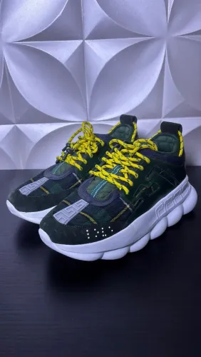 Tênis Versace Chain Reaction Tartan Verde Tam 43 (tag italiana) 9/10