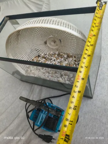 Aquário de peixe com bomba