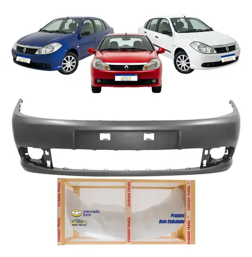 Parachoque Renault Symbol 2010 2011 2012 2013 Preto Liso Para Pintura