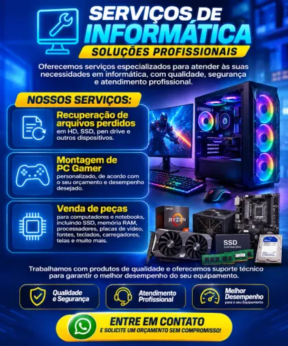 Precisa montar seu pc gamer ? fazemos também formatação !