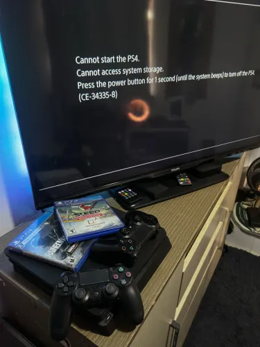 PS4 Slim 1TB Com Defeito + Controle + Jogos (Leia a descrição)
