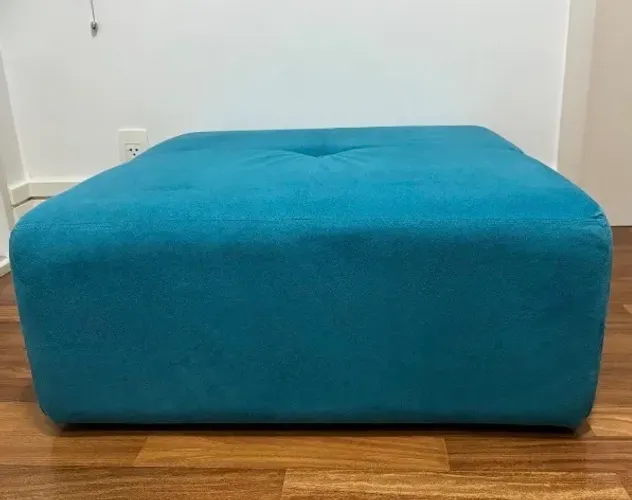 Puff Modular Decorativo Tok&Stok em Suede Azul Lindo!