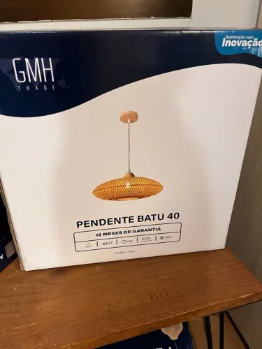 PENDENTE BATU 40 CM ATÉ 60W DE PALHA