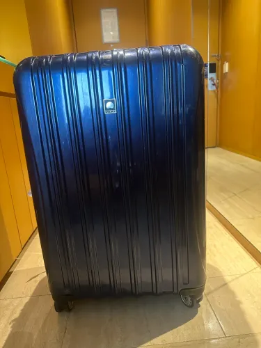  Mala Delsey 28 polegadas azul rígida em bom estado