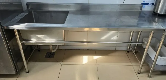 Mesa Pia Aço Inox Uma Cuba esquerda 2000x70