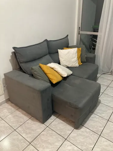 Sofá retrátil cinza - SEMINOVO!