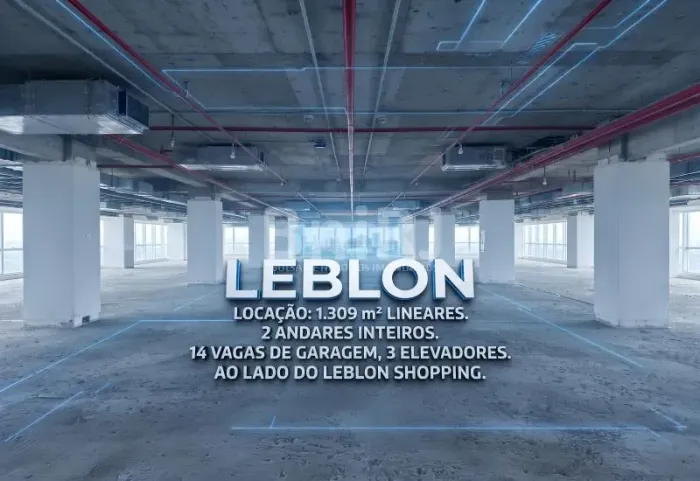 EXCLUSIVIDADE NO LEBLON 1.309 m² CORPORATIVOS AO LADO DO SHOPPING LEBLON 14 VAGAS