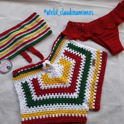 Conjunto blogueirinha de crochê 