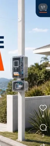 Poste fibra 5 metros com padrão Celpe monofásico