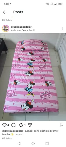 Kit novo Lençol c/ elástico infantil com uma fronha