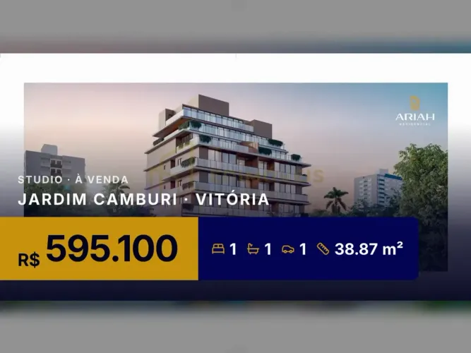 Venha Conhecer: Studio Moderno com Garden Privativo em Jardim Camburi!