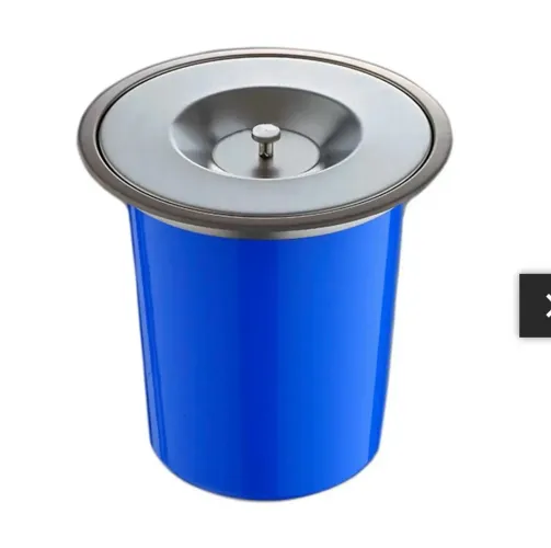 Lixeira de embutir para Bancada 5 Litros Aço Inox 304 Prata Escovado