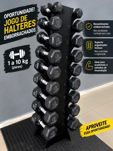 Jogo de halteres emborrachado