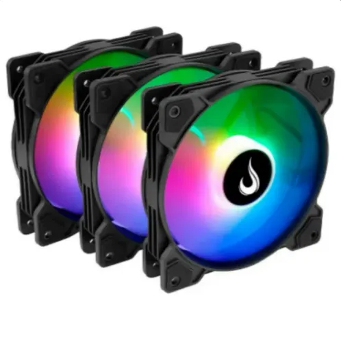 KIT FANS 120MM RISEMODE COM 3 FANS MOLEX RGB CONTROLAVEL