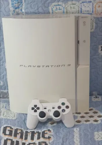 PS3 FAT EDIÇÃO LIMITADA WHITE LASER FUNCIONANDO DESB. PARA COLECIONADORES