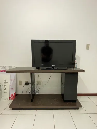 Rack para TV com Prateleira de Vidro
