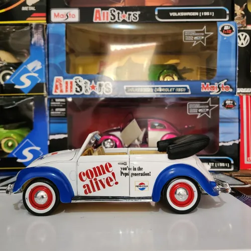 Fusca Miniatura Maisto Pepsi Volkswagen Cabriolet 1951