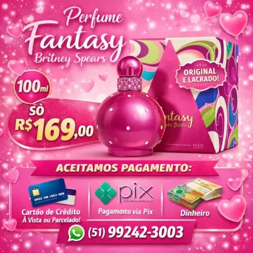 12X CARTÃO - PERFUME FEM. FANTASY 100 ML NOVO ORIGINAL LACRADO - 12X CARTÃO