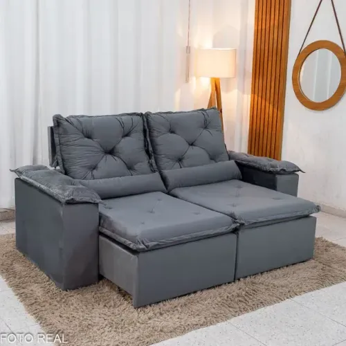!!! ENTREGA GRATIS !!! Sofá Retrátil Reclinável Master 2.00m Veludo