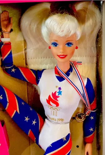 Barbie Olympic Gymnast 1995 Lacrada Vintage Raridade NRFB Atlanta 96 Mattel Colecionador