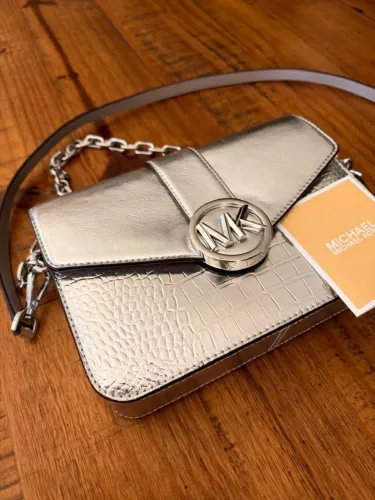 Bolsa mickel kors prata nova