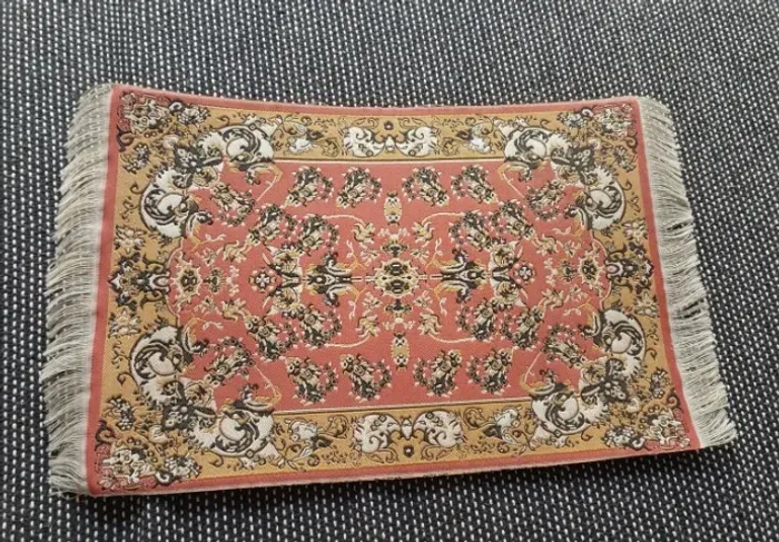 Mini Tapete Persa Importado Do Irã Mousepad De Luxo Decorativo Para Mesa 30x20cm Novo