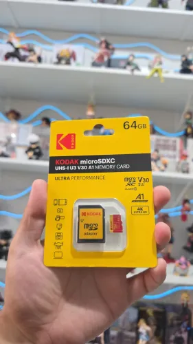 Cartão de memória KODAK 64GB CLASSE 10 -Novo Cartão de Memória SDXC UHS-I V30 A1