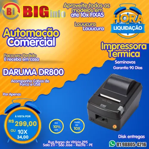 Impressora Daruma Guilhotina DR 800 - Em ate 10x Fixas