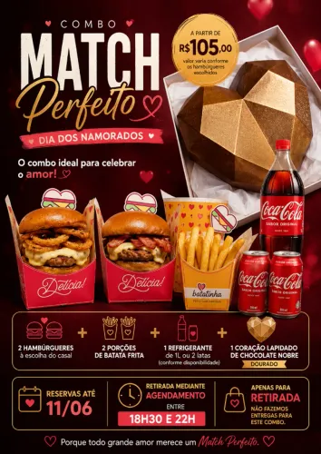 JANTAR - COMBO DE DIA DOS NAMORADOS