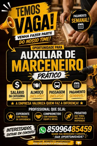 Preciso auxiliar de Marceneiro 