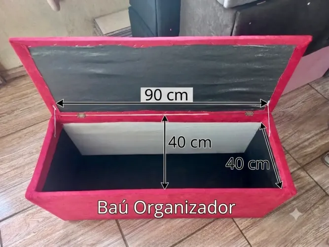 Baú Organizador Pequeno decorativo 90x40x40 (Entrega Grátis)