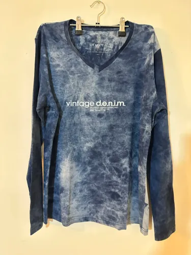 camiseta de manga comprida masculina No Limits azul tie dye tamanho P