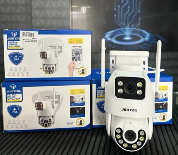 Câmera Ip Giratória Wi-fi 1080p 2 Lentes Ip66 Jortan Jt-9697