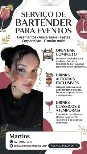 Serviço de bar/ bartender/ open bar