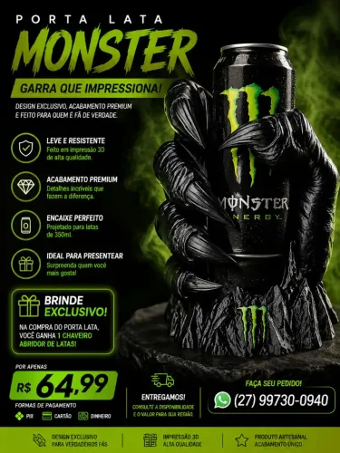 GARRA QUE IMPRESSIONA! O Porta Lata Monster mais insano que você vai encontrar!