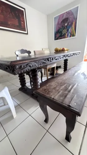 Mesa madeira de lei século passado