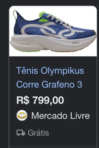Tênis olympikus corre grafeno