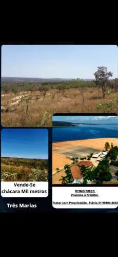 Chácaras de mil m² em três Marias.