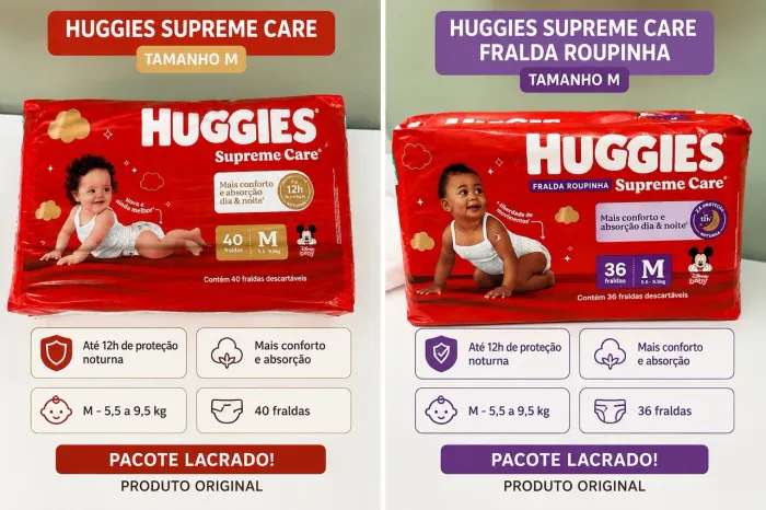 Huggies Supreme Care Roupinha M - 36 fraldas