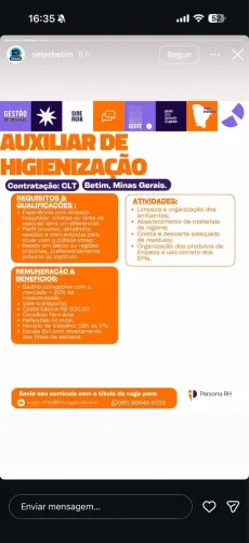 SERVIÇOS GERAIS EM BETIM/MG