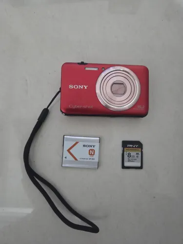 Câmera Sony Cyber-shot DSC-WX9 Vermelha 16.2MP - Kit Completo Impecável