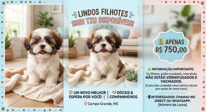 Lindos filhotes de Shih Tzu disponíveis!