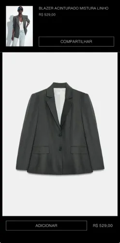 blazer acinturado mistura linho - g