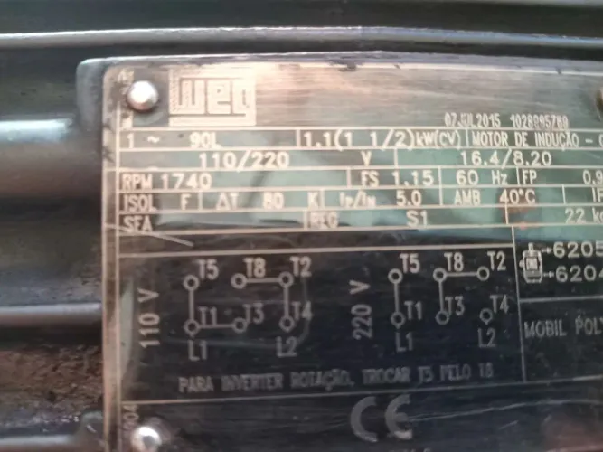 Motor 1/2 cv baixa rotação valor 600